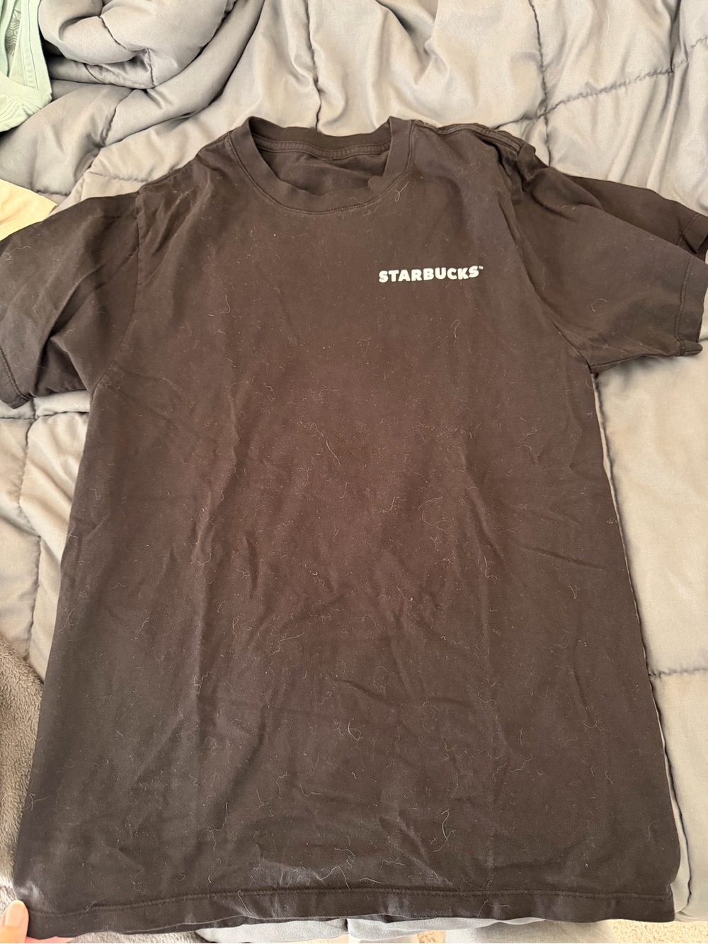 Starbucks Black Short Sleeve Tee with White Chest Logo